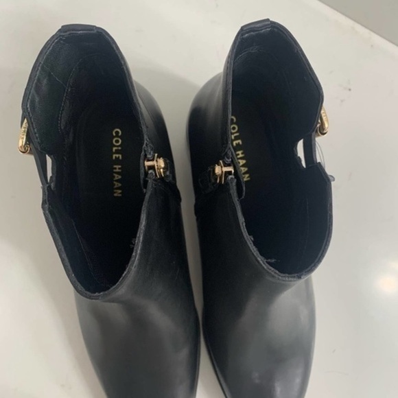COLE HAAN HAIDYN black leather booties ankle boots 6 WORN ONCE - Picture 10 of 13